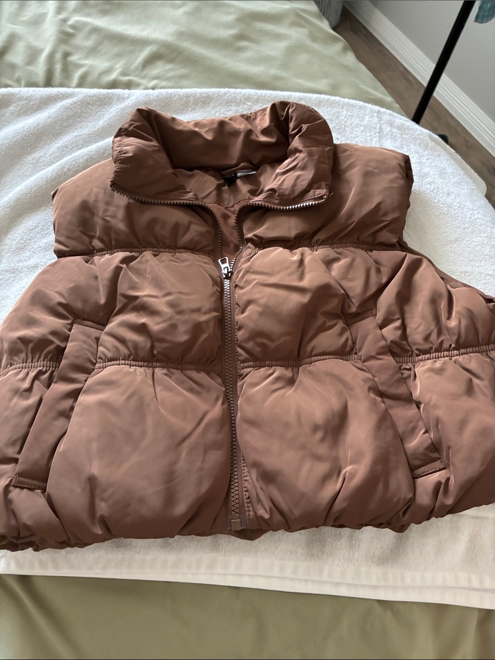 Womens Brown Puffer Jacket - Cozy Warm Winter Coat